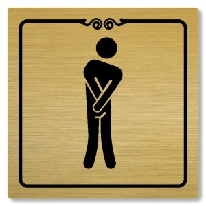 WC muži, 100x100mm, zlatá, Texas